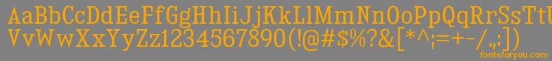 KingsbridgeScBk Font – Orange Fonts on Gray Background