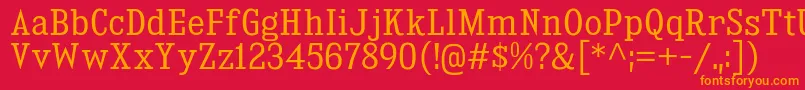 KingsbridgeScBk Font – Orange Fonts on Red Background