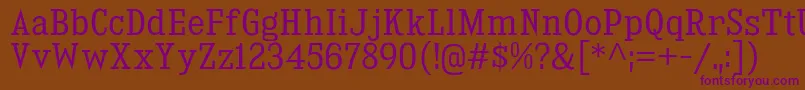 KingsbridgeScBk Font – Purple Fonts on Brown Background