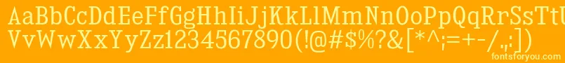 KingsbridgeScBk Font – Yellow Fonts on Orange Background