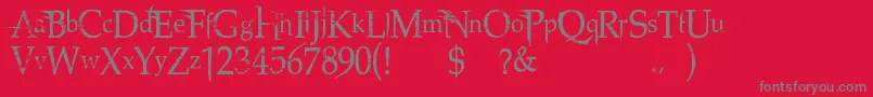 NorthwoodHigh Font – Gray Fonts on Red Background