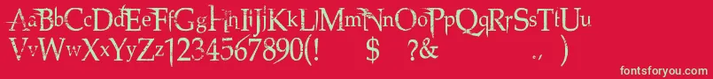 NorthwoodHigh Font – Green Fonts on Red Background