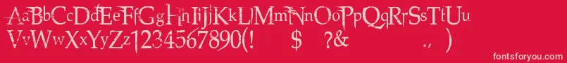 NorthwoodHigh Font – Pink Fonts on Red Background