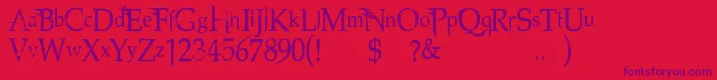 NorthwoodHigh Font – Purple Fonts on Red Background