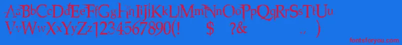 NorthwoodHigh Font – Red Fonts on Blue Background