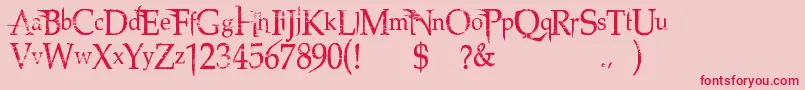 NorthwoodHigh Font – Red Fonts on Pink Background