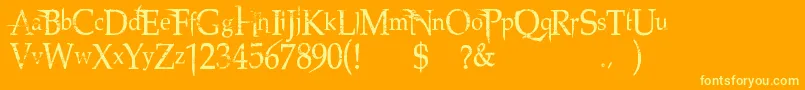 NorthwoodHigh-fontti – keltaiset fontit oranssilla taustalla