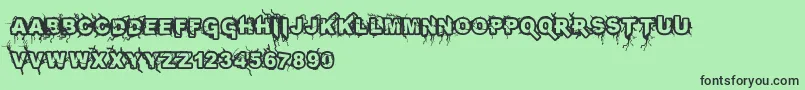 Infected Font – Black Fonts on Green Background