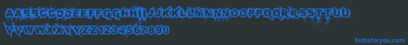 Infected Font – Blue Fonts on Black Background