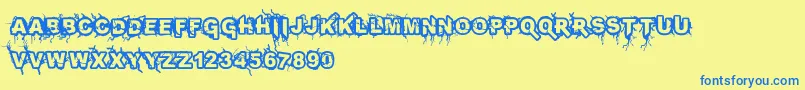 Infected Font – Blue Fonts on Yellow Background
