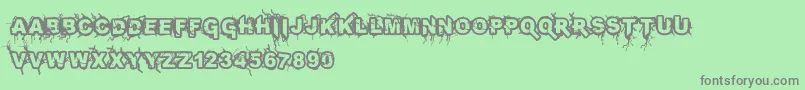 Infected Font – Gray Fonts on Green Background