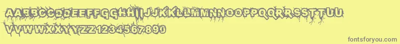 Infected Font – Gray Fonts on Yellow Background