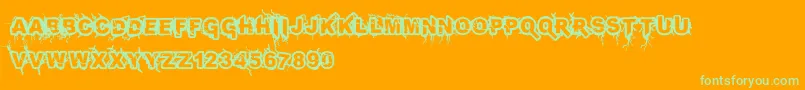 Infected Font – Green Fonts on Orange Background