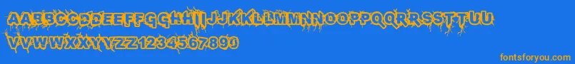 Infected Font – Orange Fonts on Blue Background