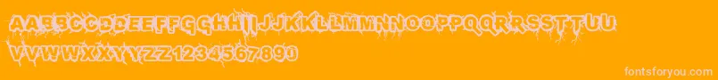 Infected Font – Pink Fonts on Orange Background