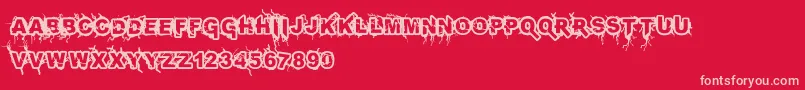 Infected Font – Pink Fonts on Red Background