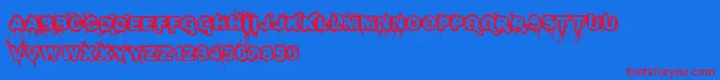 Infected Font – Red Fonts on Blue Background
