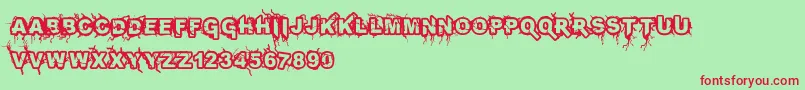 Infected Font – Red Fonts on Green Background