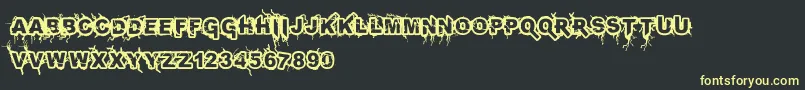 Infected Font – Yellow Fonts on Black Background