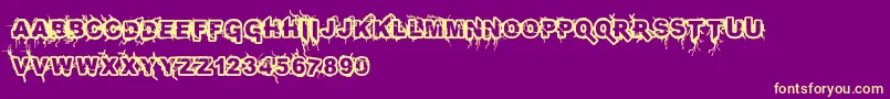 Infected Font – Yellow Fonts on Purple Background
