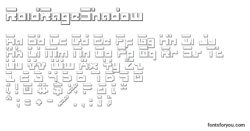 A fonte RoidRageShadow – alfabeto, números, caracteres especiais