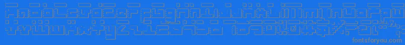 フォントRoidRageShadow – 青い背景に灰色の文字