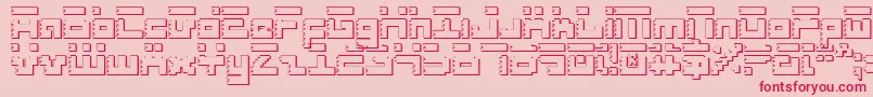 RoidRageShadow-Schriftart – Rote Schriften auf rosa Hintergrund