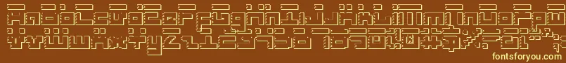 Fonte RoidRageShadow – fontes amarelas em um fundo marrom