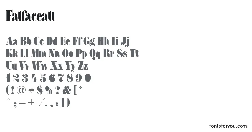 Czcionka Fatfaceatt – alfabet, cyfry, specjalne znaki