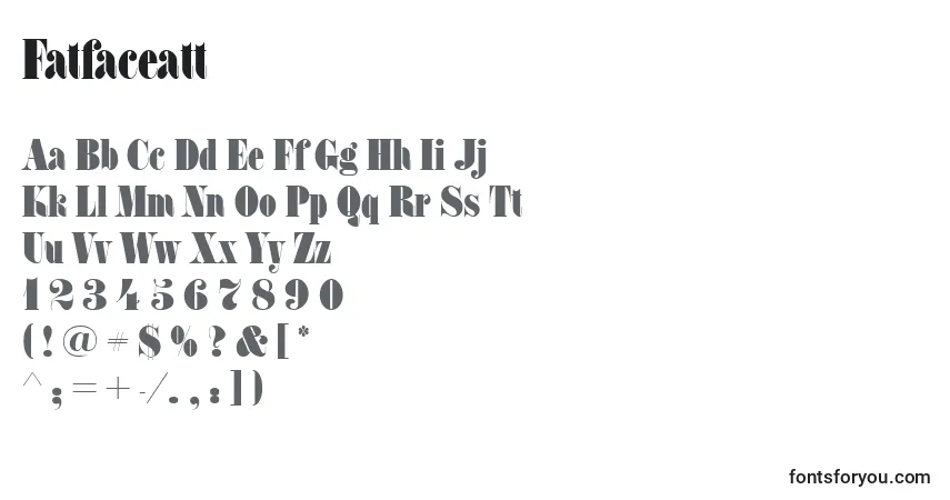 Schriftart Fatfaceatt – Alphabet, Zahlen, spezielle Symbole