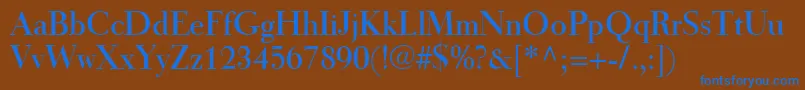 TiemannRoman Font – Blue Fonts on Brown Background