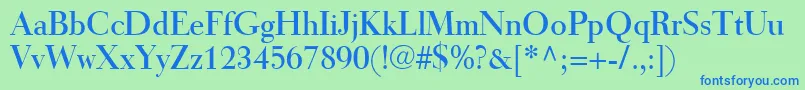TiemannRoman Font – Blue Fonts on Green Background