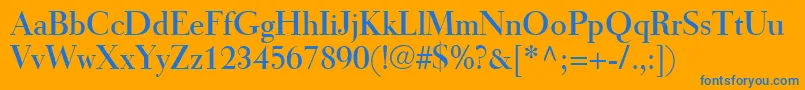 TiemannRoman Font – Blue Fonts on Orange Background