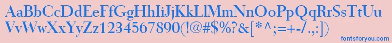 TiemannRoman Font – Blue Fonts on Pink Background