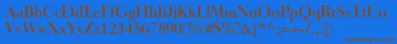 TiemannRoman Font – Brown Fonts on Blue Background