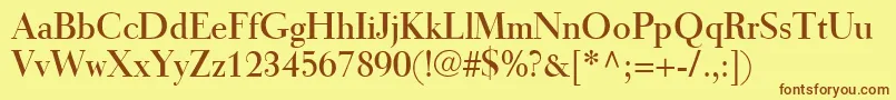 TiemannRoman Font – Brown Fonts on Yellow Background