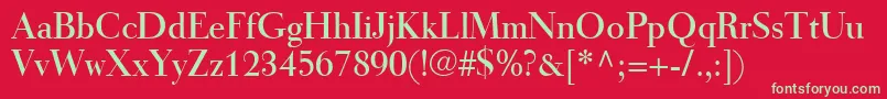 TiemannRoman Font – Green Fonts on Red Background