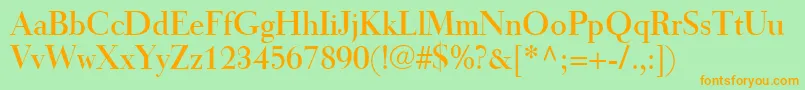 TiemannRoman Font – Orange Fonts on Green Background
