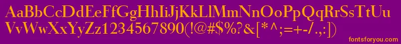 TiemannRoman Font – Orange Fonts on Purple Background