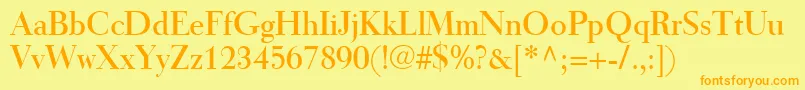 TiemannRoman Font – Orange Fonts on Yellow Background