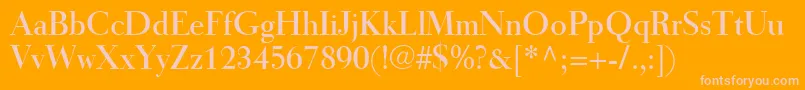 TiemannRoman Font – Pink Fonts on Orange Background