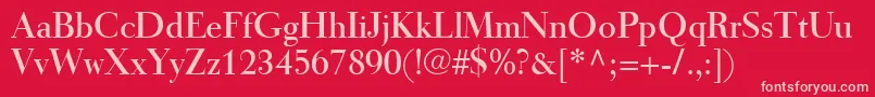 TiemannRoman Font – Pink Fonts on Red Background