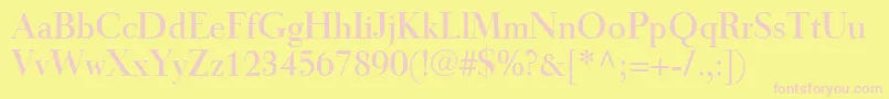 TiemannRoman Font – Pink Fonts on Yellow Background