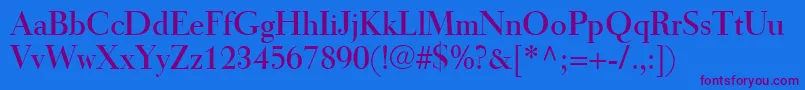 TiemannRoman Font – Purple Fonts on Blue Background
