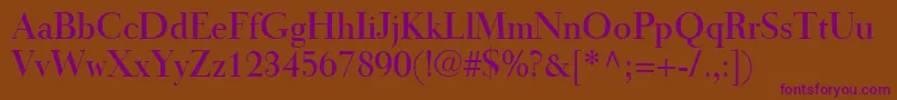 TiemannRoman Font – Purple Fonts on Brown Background