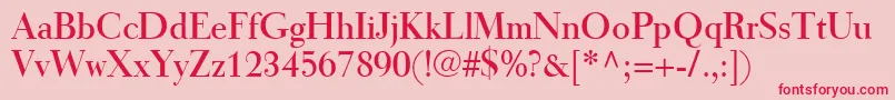 fuente TiemannRoman – Fuentes Rojas Sobre Fondo Rosa
