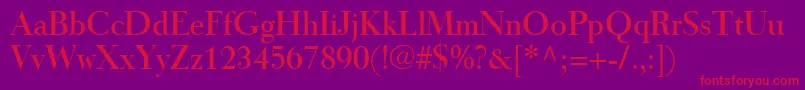 TiemannRoman Font – Red Fonts on Purple Background