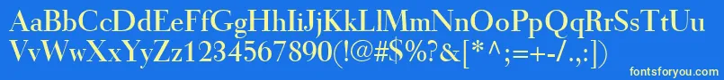 TiemannRoman Font – Yellow Fonts on Blue Background