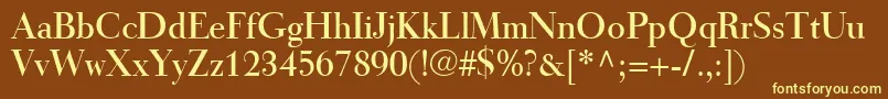 TiemannRoman Font – Yellow Fonts on Brown Background