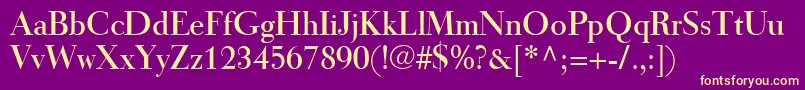 TiemannRoman Font – Yellow Fonts on Purple Background